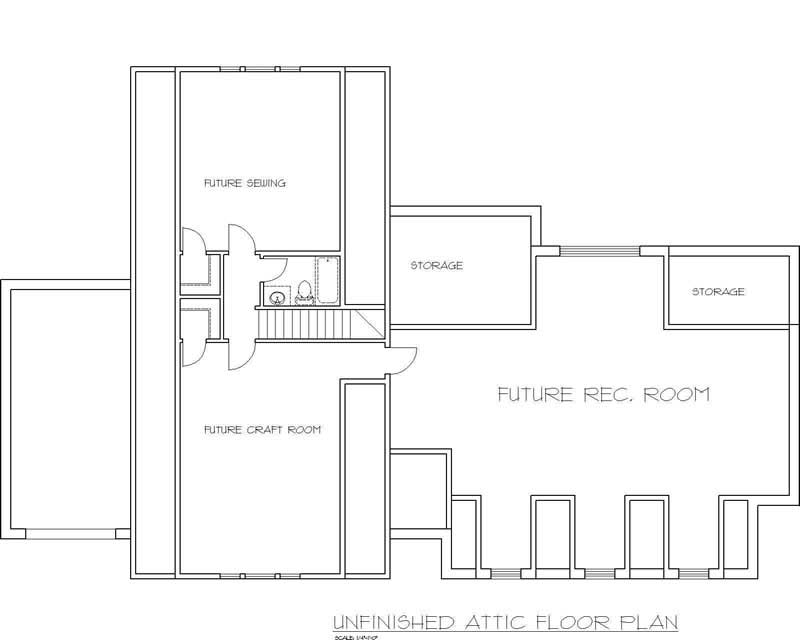 Floor Plan Second Story of Concrete Block/ ICF Design Plan #132-1257