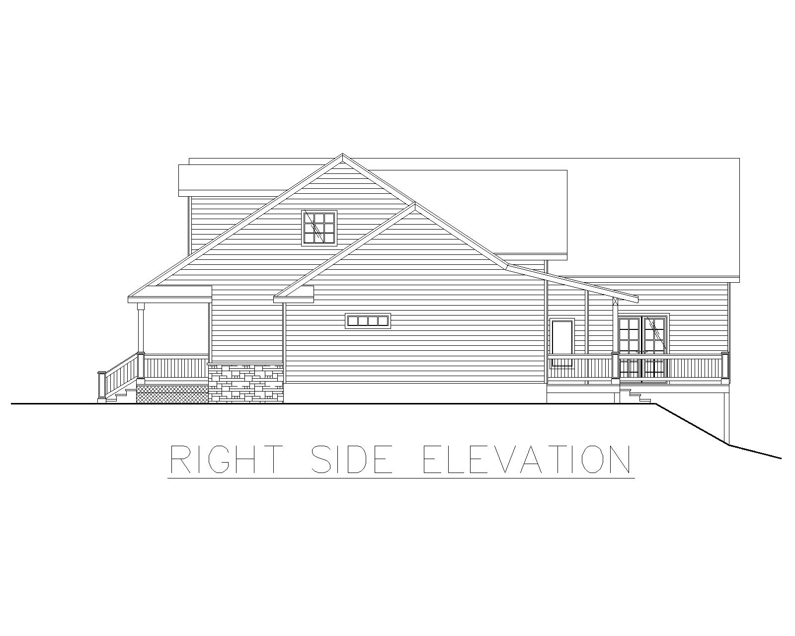 Home Plan Right Elevation of this 4-Bedroom,2022 Sq Ft Plan -132-1257