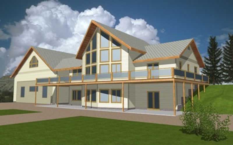 Front Elevation of this Concrete Block/ ICF Design House (#132-1258) at The Plan Collection.
