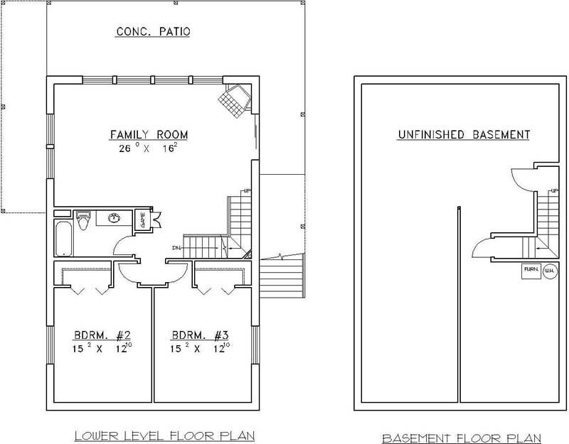 Floor Plan Second Story of Concrete Block/ ICF Design Plan #132-1264