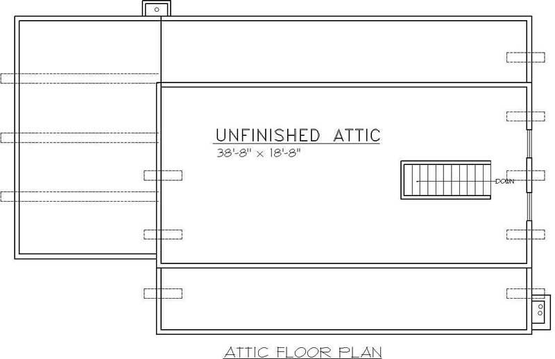 Floor Plan Bonus Room of Log Cabin Plan #132-1268