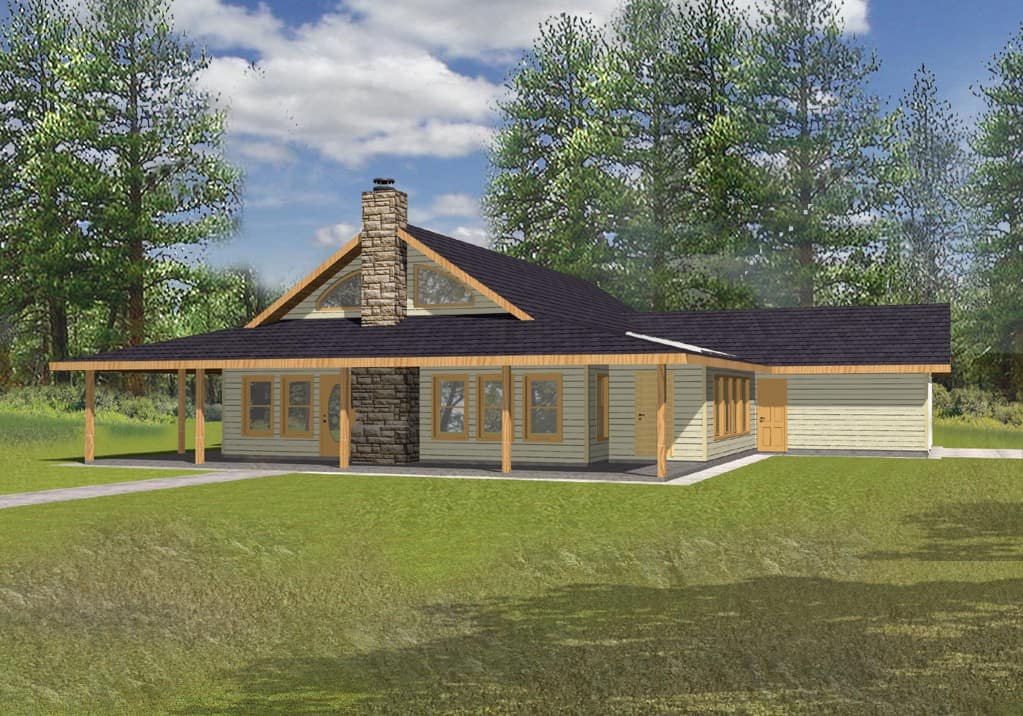 Front Elevation of this Concrete Block/ ICF Design House (#132-1270) at The Plan Collection.