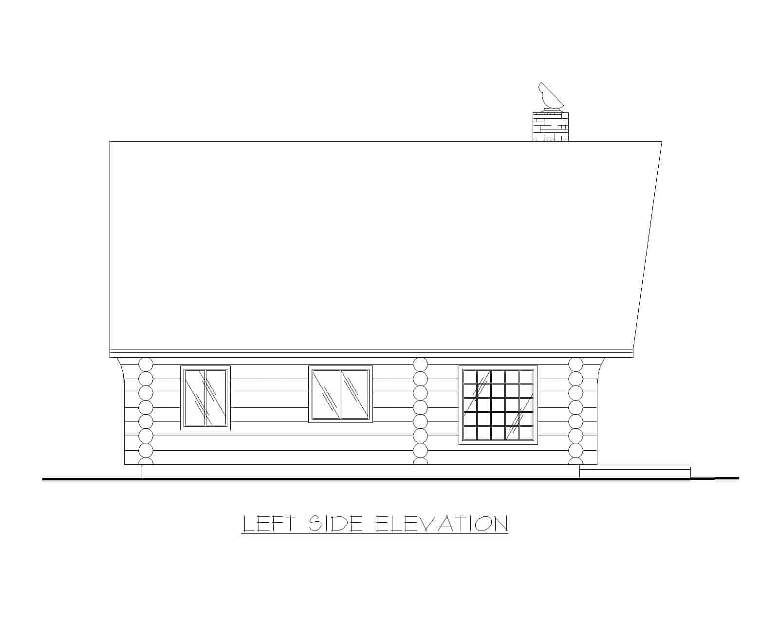 Home Plan Left Elevation of this 1-Bedroom,1040 Sq Ft Plan -132-1271