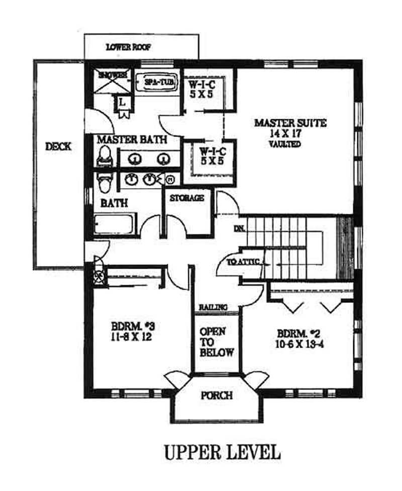 Floor Plan Second Story of Concrete Block/ ICF Design Plan #132-1278