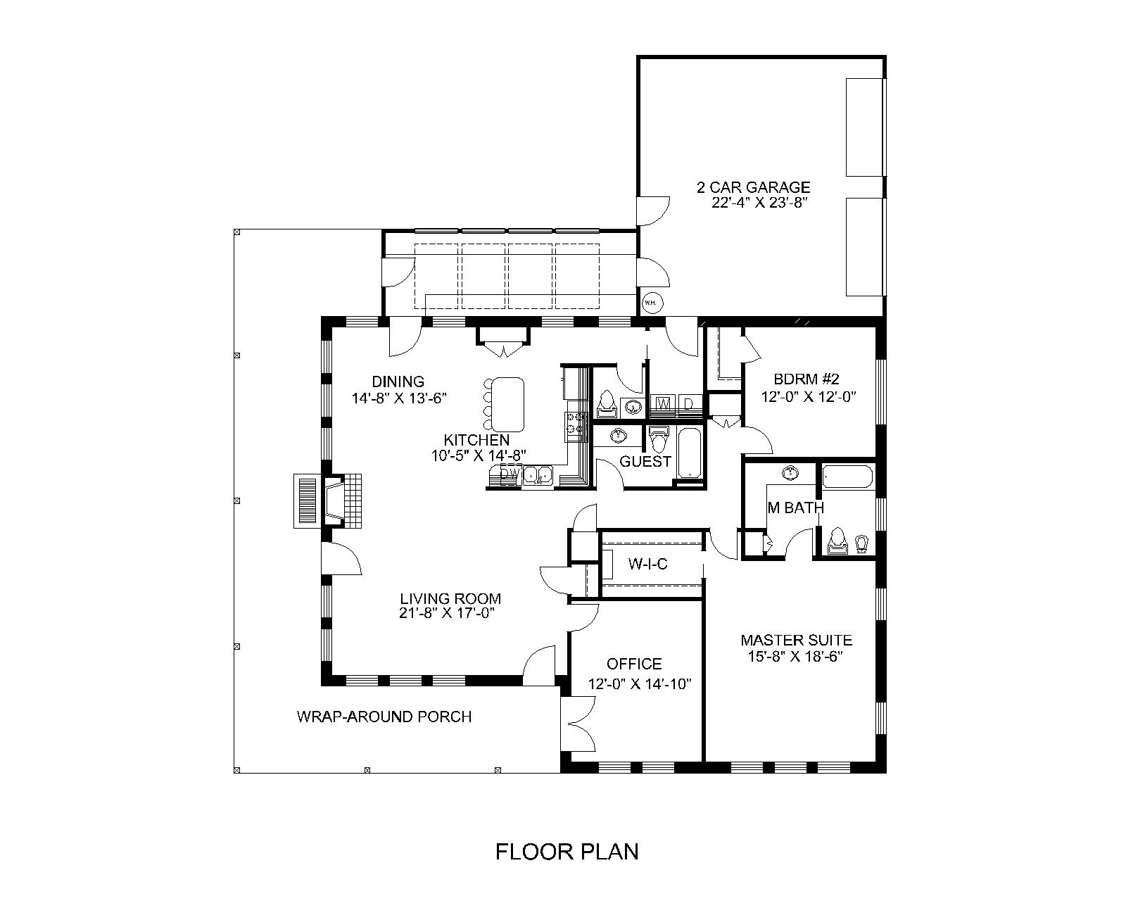 Floor Plan First Story of Concrete Block/ ICF Design Plan #132-1279