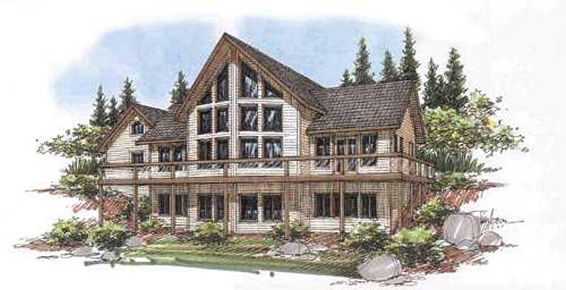 Front Elevation of this Concrete Block/ ICF Design House (#132-1280) at The Plan Collection.