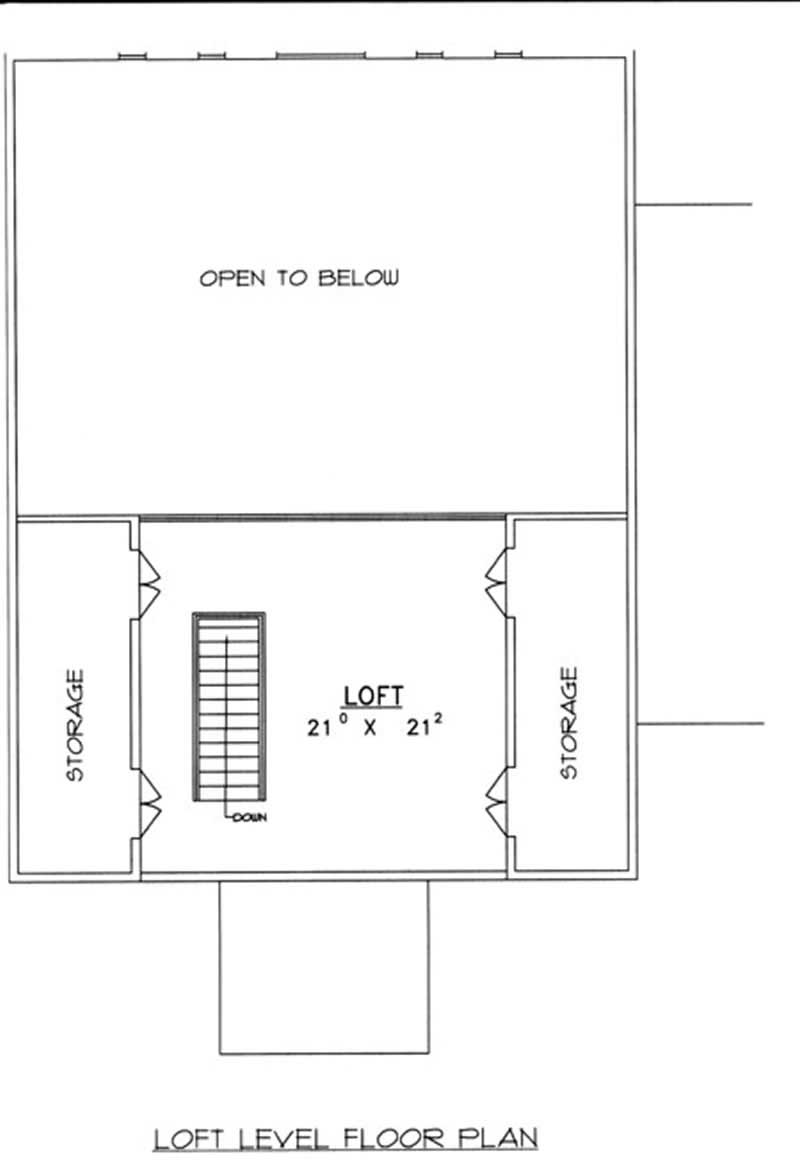 Floor Plan Second Story of Contemporary Plan #132-1282