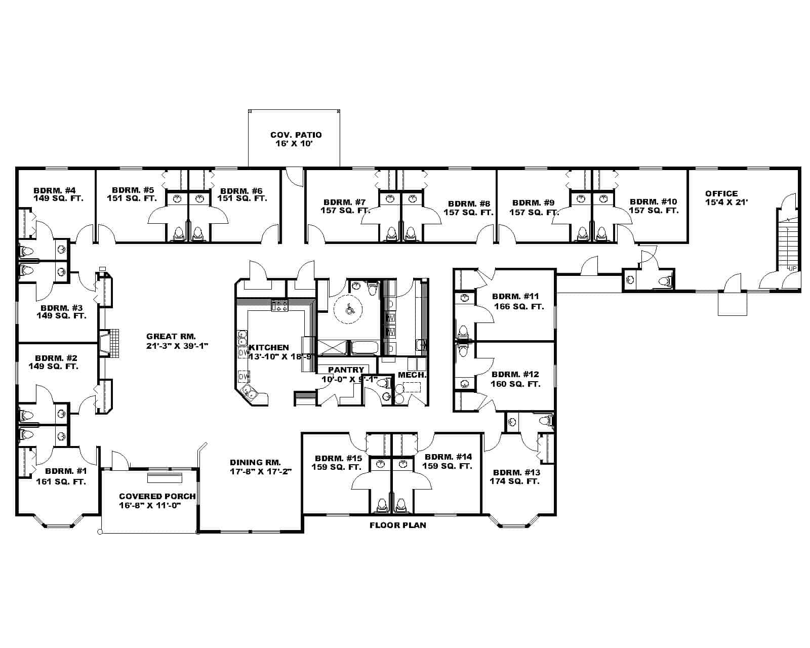 Main Level of Luxury Plan #132-1283