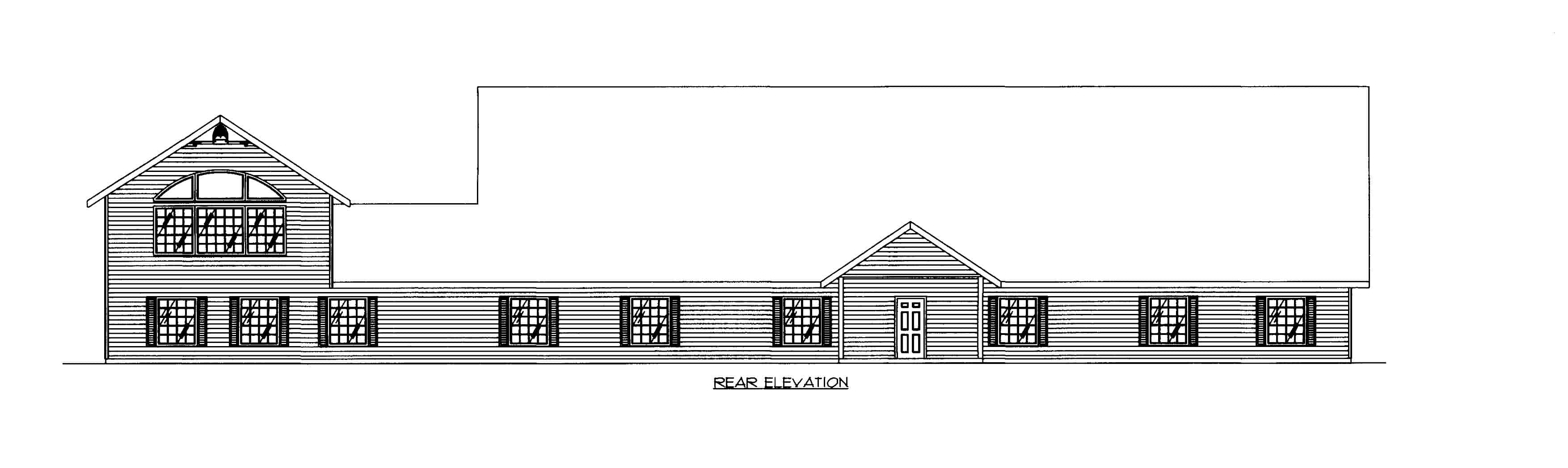 Home Plan Rear Elevation of this 15-Bedroom,7158 Sq Ft Plan -132-1283