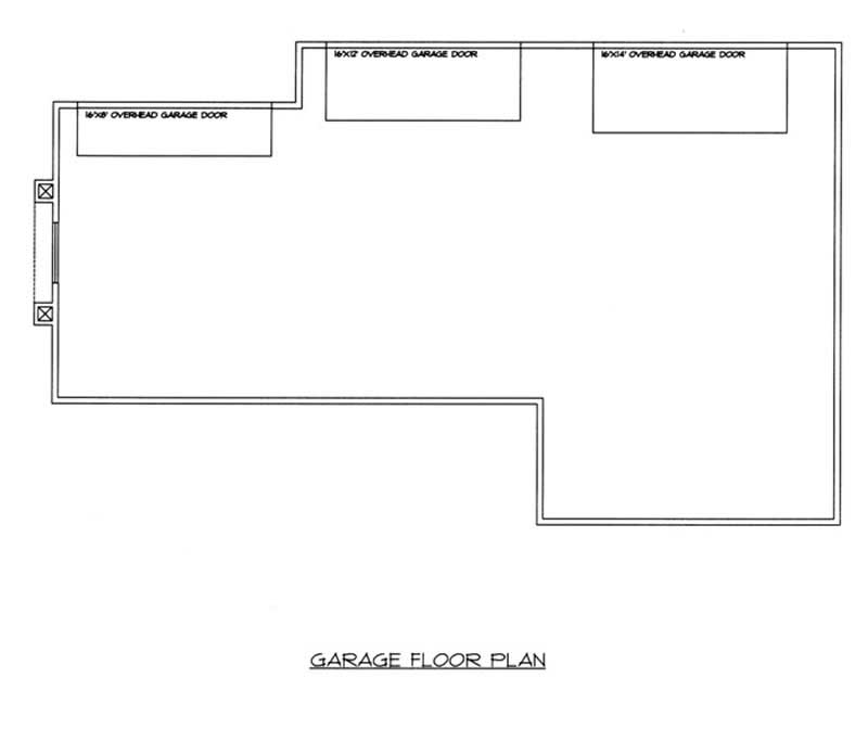 Floor Plan First Story of Garage Plan #132-1284