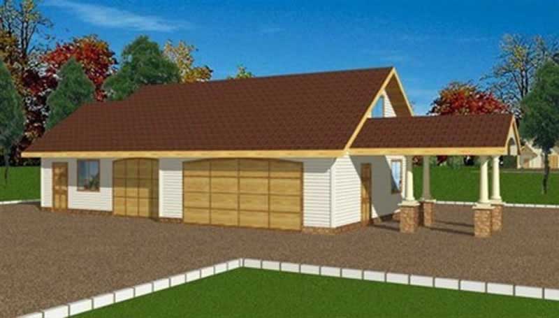 Front Elevation of this Garage Plan (#132-1285) at The Plan Collection.