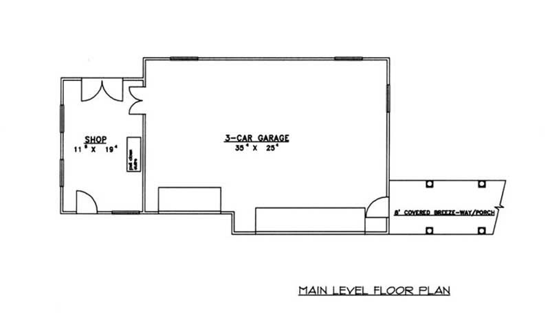 Floor Plan First Story of Garage Plan #132-1285