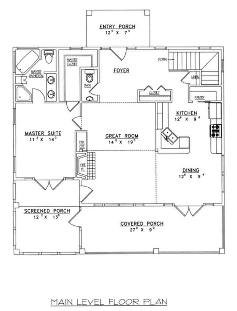 Floor Plan First Story of Country Plan #132-1286