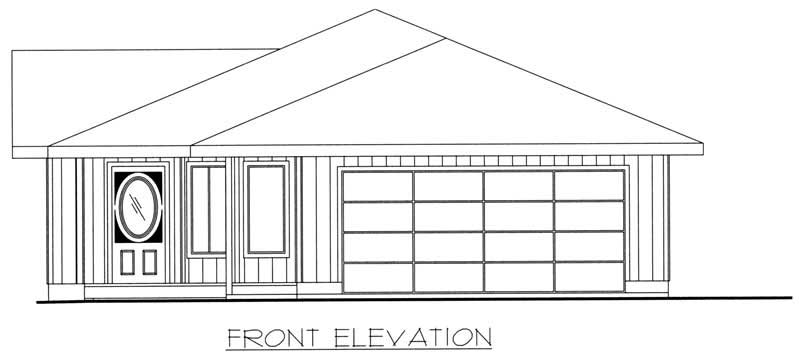Home Plan Front Elevation of this 2-Bedroom,1562 Sq Ft Plan -132-1288