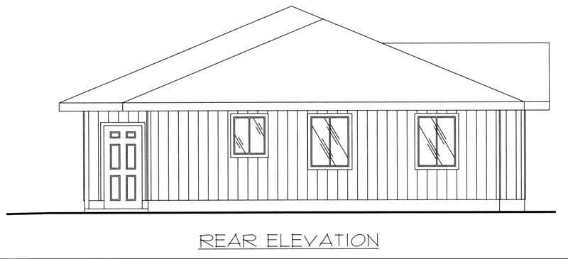 Home Plan Rear Elevation of this 2-Bedroom,1562 Sq Ft Plan -132-1288