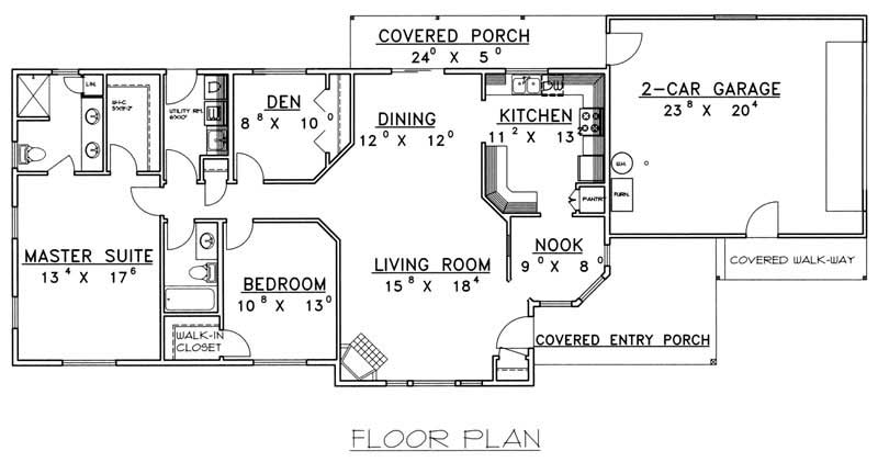 Floor Plan First Story of Country Plan #132-1288