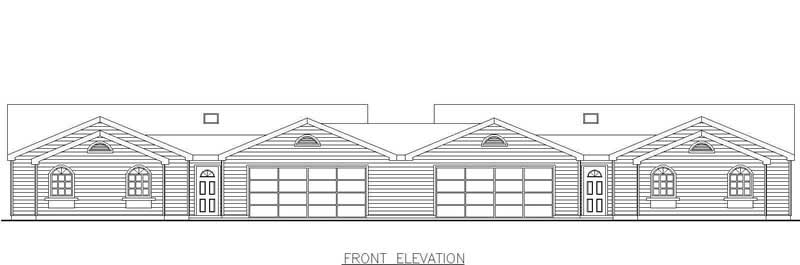 Home Plan Front Elevation of this 3-Bedroom,1359 Sq Ft Plan -132-1290