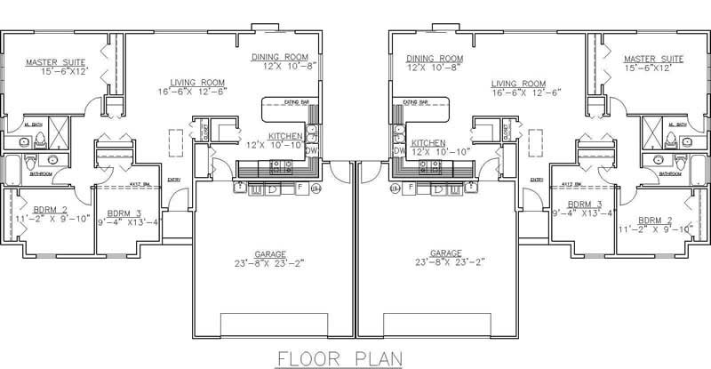 Floor Plan First Story of Multi-Unit Plan #132-1290