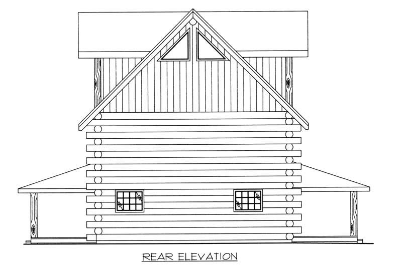 Home Plan Rear Elevation of this 4-Bedroom,2042 Sq Ft Plan -132-1292