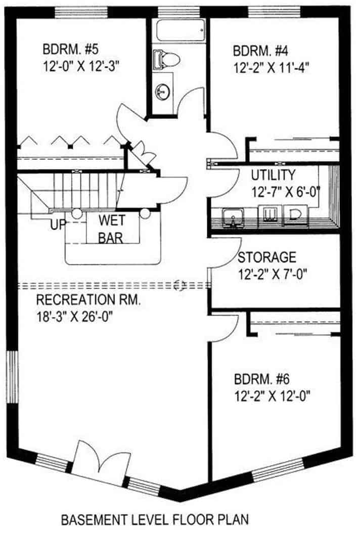 Basement of Log Cabin Plan #132-1293