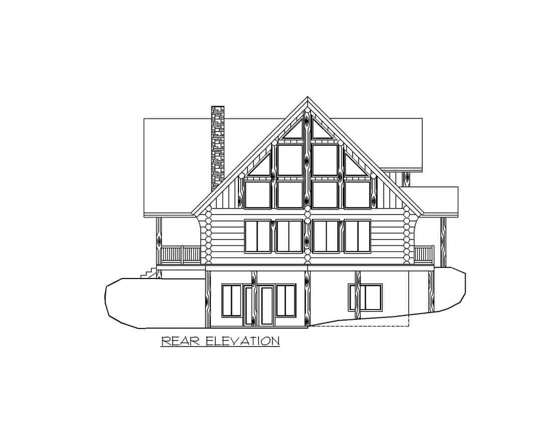Home Plan Rear Elevation of this 4-Bedroom,3725 Sq Ft Plan -132-1293