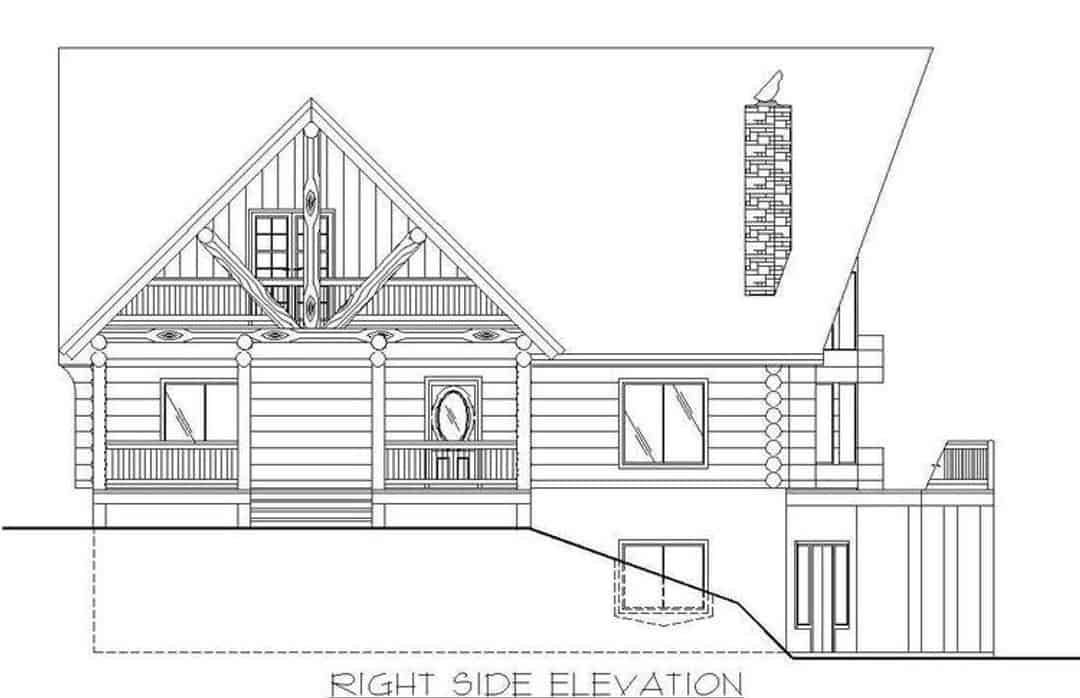 Home Plan Right Elevation of this 4-Bedroom,3725 Sq Ft Plan -132-1293