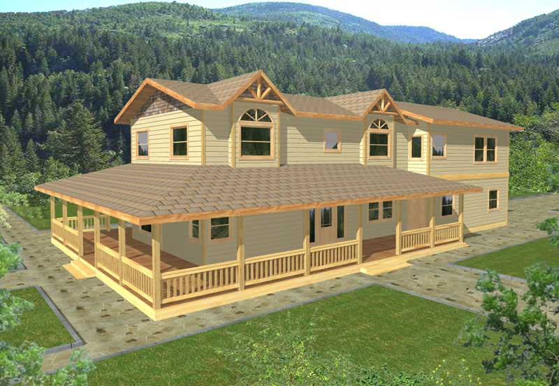 Front Elevation of this Country House (#132-1297) at The Plan Collection.