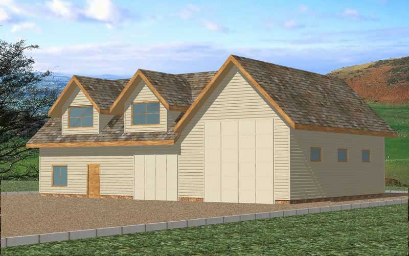 Front Elevation of this Garage House (#132-1298) at The Plan Collection.