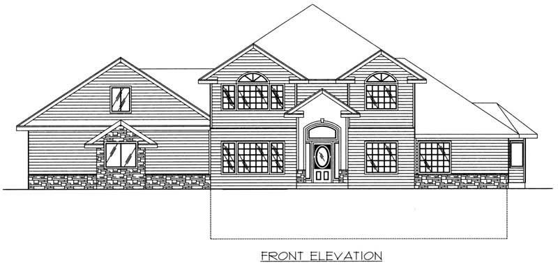 Home Plan Front Elevation of this 3-Bedroom,4549 Sq Ft Plan -132-1300