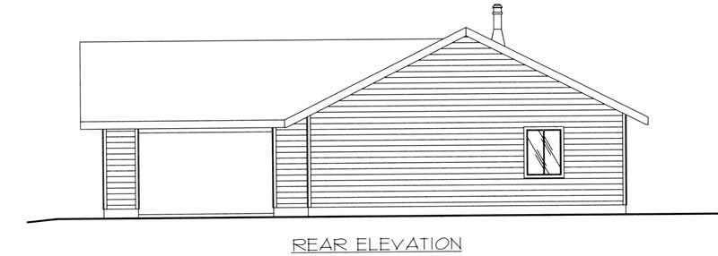 Home Plan Rear Elevation of this 3-Bedroom,1428 Sq Ft Plan -132-1301