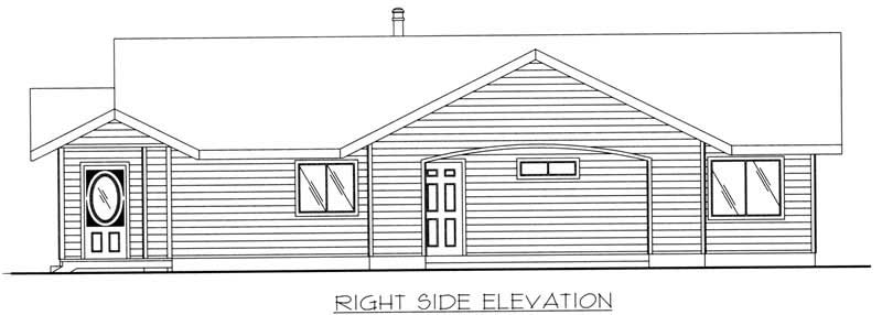 Home Plan Right Elevation of this 3-Bedroom,1428 Sq Ft Plan -132-1301