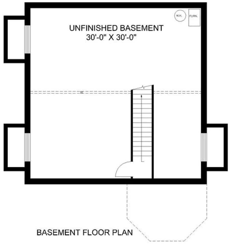 Basement of Victorian Plan #132-1307