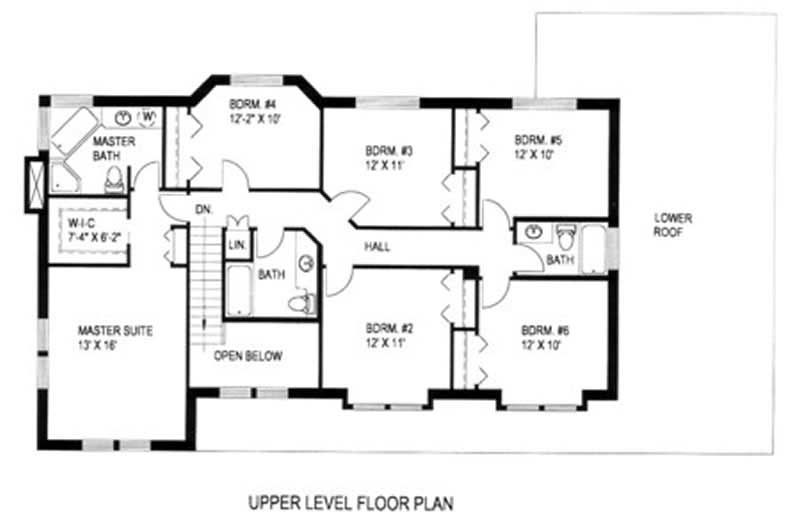 Floor Plan Second Story of Concrete Block/ ICF Design Plan #132-1308