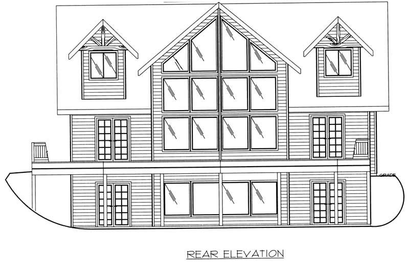 Home Plan Rear Elevation of this 3-Bedroom,2281 Sq Ft Plan -132-1313