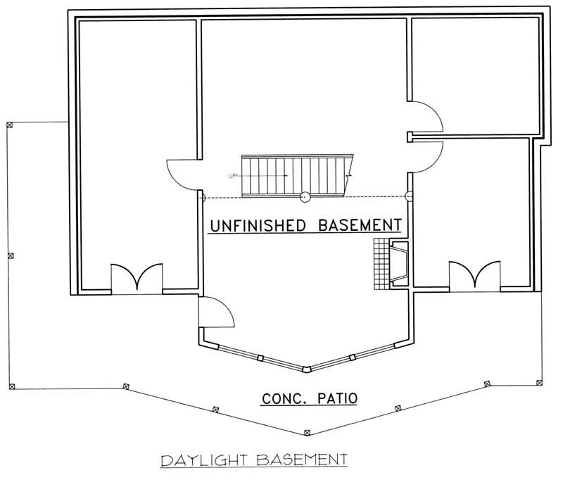 Floor Plan Basement of Contemporary Plan #132-1313