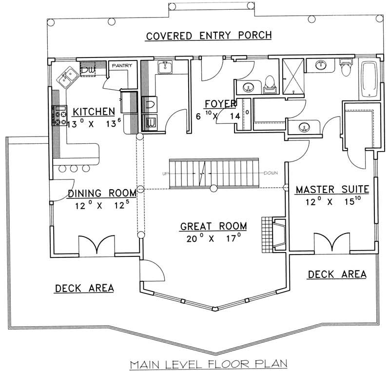 Floor Plan First Story of Contemporary Plan #132-1313