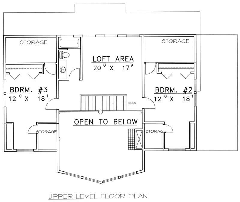 Floor Plan Second Story of Contemporary Plan #132-1313