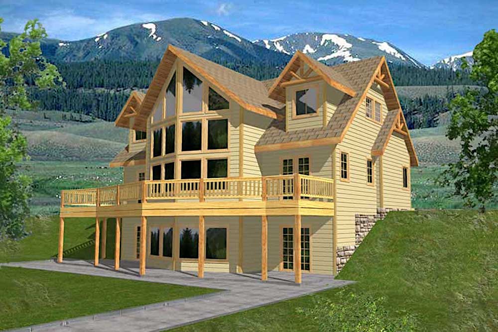 Rear View of this 3-Bedroom, 2281 Sq Ft Plan - 132-1313