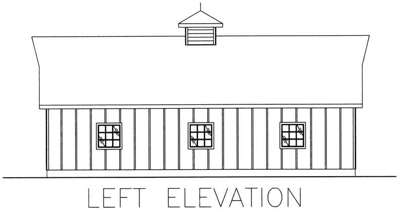 Home Plan Left Elevation of this 1-Bedroom,1260 Sq Ft Plan -132-1314
