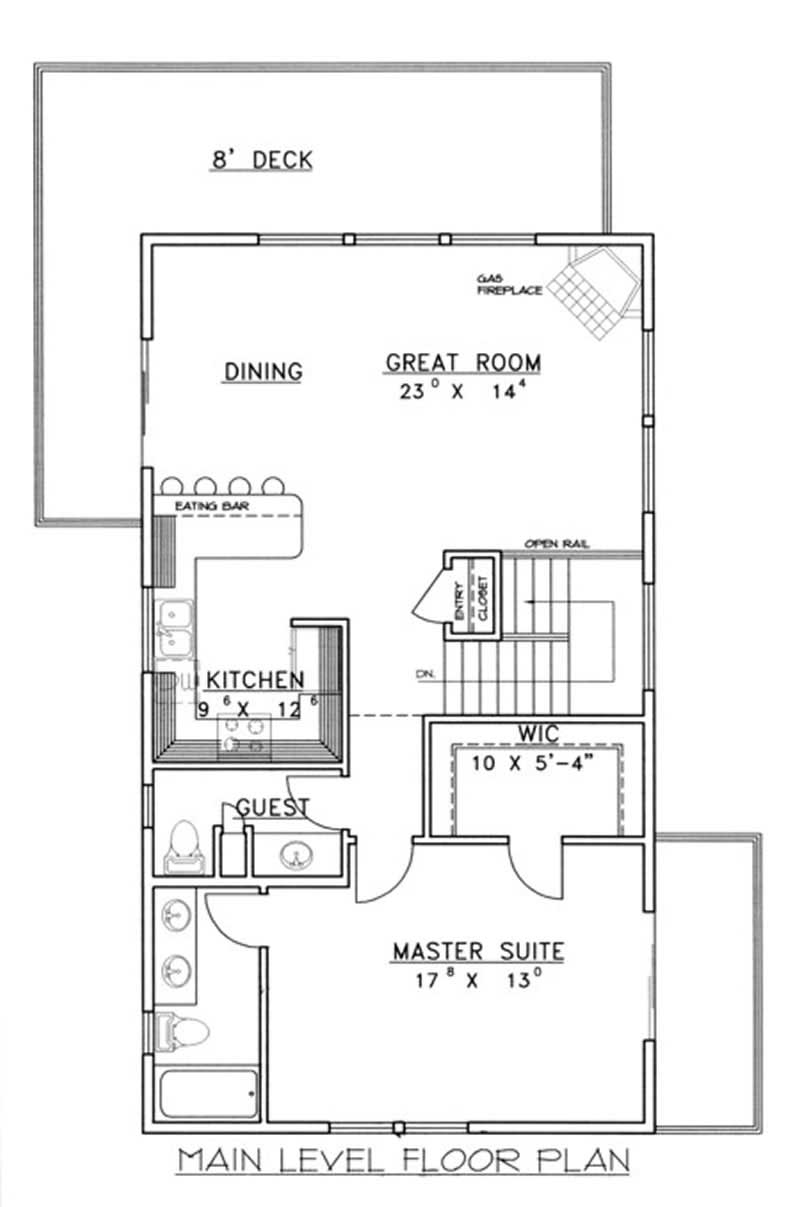 Floor Plan First Story of Coastal Plan #132-1316