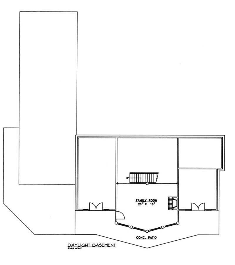 Floor Plan Basement of Log Cabin Plan #132-1320