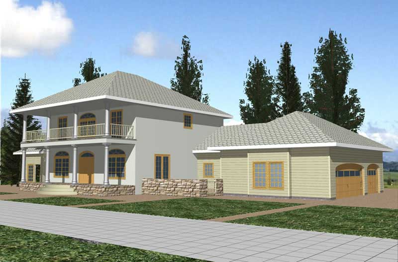 Front Elevation of this European House (#132-1321) at The Plan Collection.