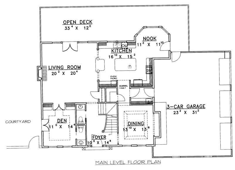 Floor Plan First Story of Contemporary Plan #132-1323