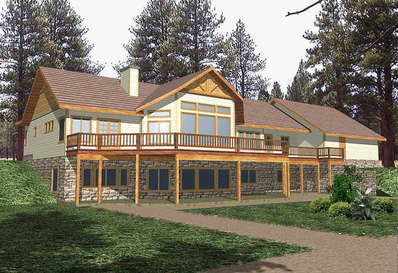 Front Elevation of this Craftsman House (#132-1325) at The Plan Collection.