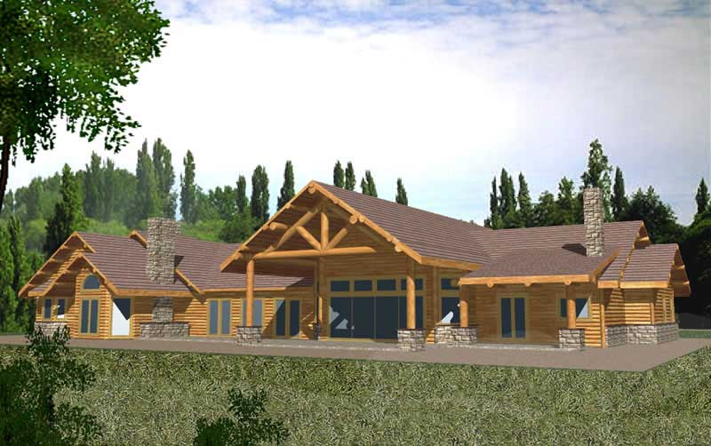 Home Plan Rear Elevation of this 4-Bedroom,5101 Sq Ft Plan -132-1326