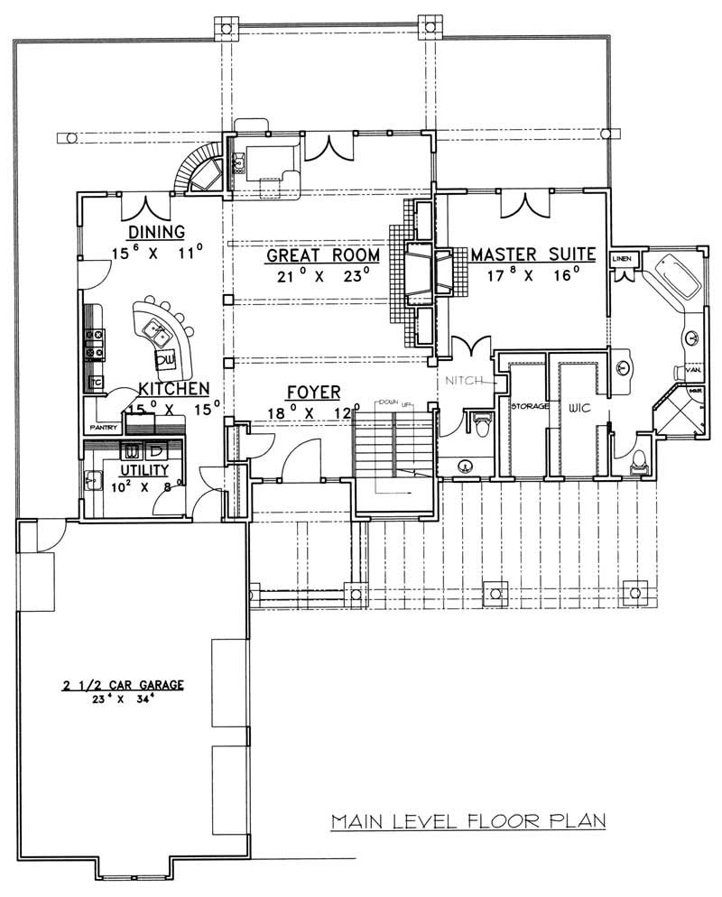 Floor Plan First Story of Contemporary Plan #132-1327