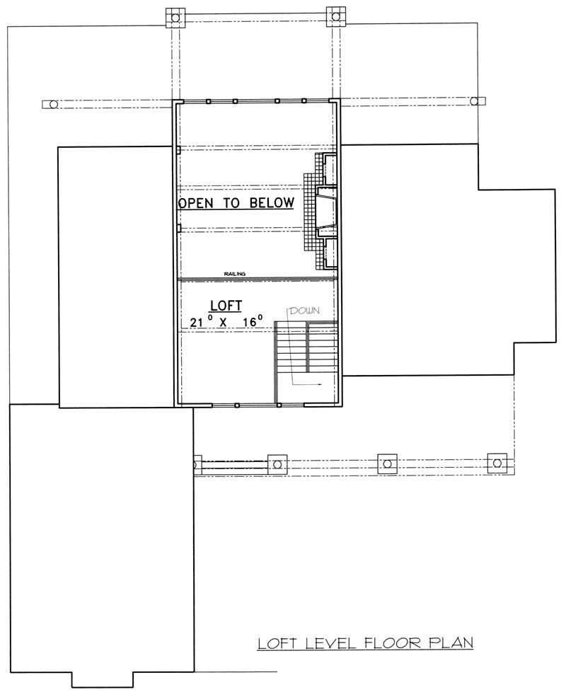 Floor Plan Second Story of Contemporary Plan #132-1327