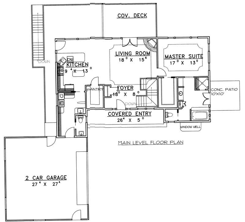 Floor Plan First Story of Ranch Plan #132-1329