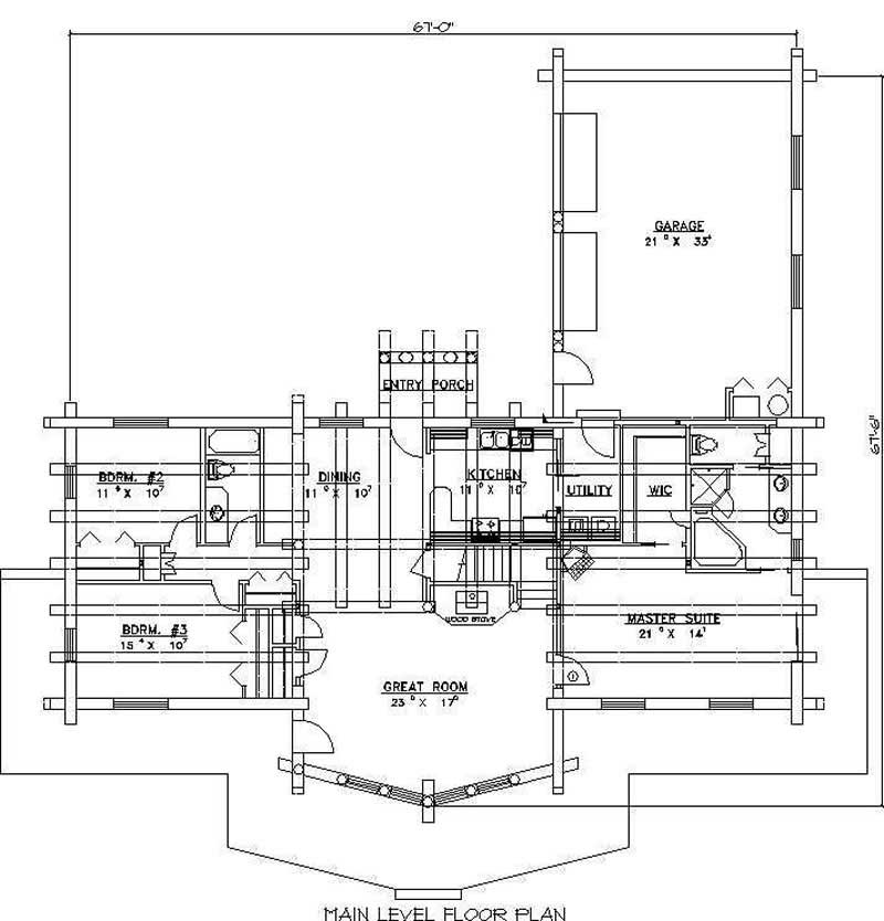 Floor Plan First Story of Cape Cod Plan #132-1330