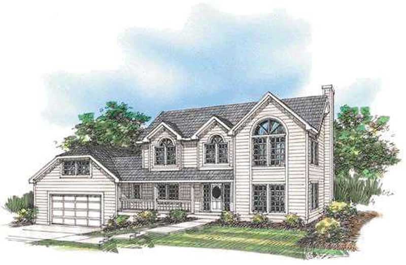 Front Elevation of this Concrete Block/ ICF Design House (#132-1331) at The Plan Collection.